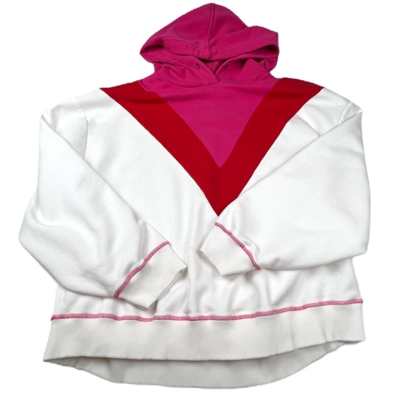 Maeve by Anthropologie Color Block Oversized Sweatshirt Hoodie 3X white multi - Picture 4 of 11